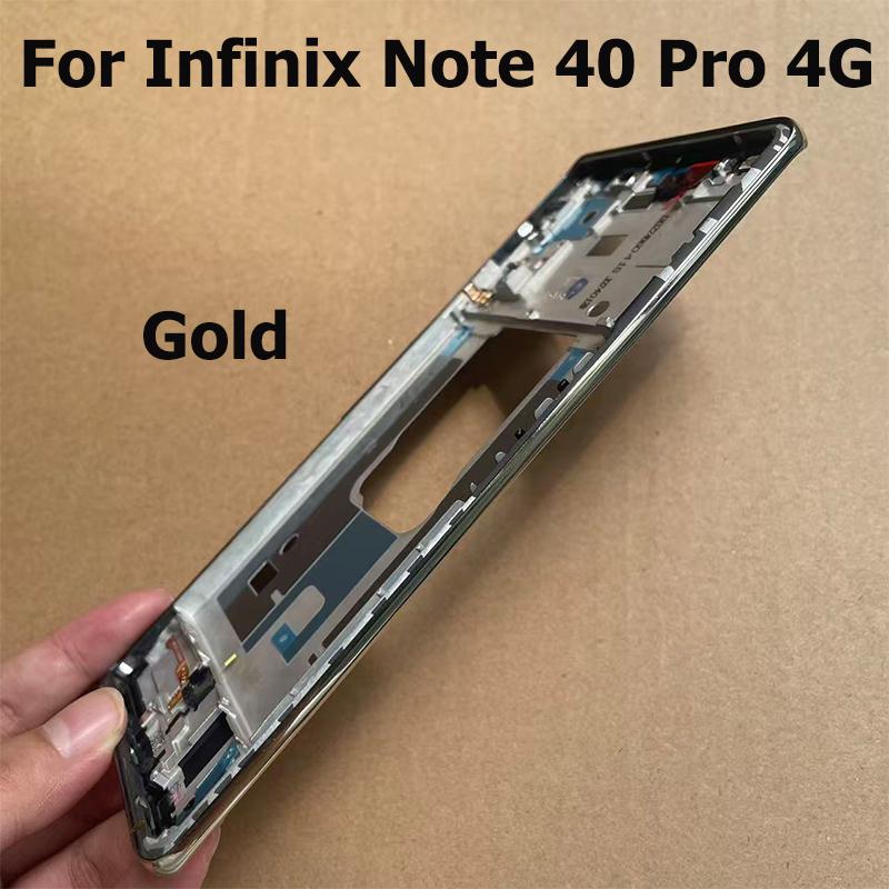 Для Infinix Note 40 Pro 4G Средняя рамка Корпус Запчасти Средняя пластина Чехол Только Рамка LCD Дисплея Замена X6850