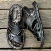 2024Men Leather Sandals Summer Classic Men Shoes Slippers Soft Sandals Men Roman Comfortable Outdoor Walking Footwear