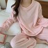 Зимний новый стильный комплект с вертикальной полоской, утепленная теплая домашняя одежда, большая коралловая бархатная пижама