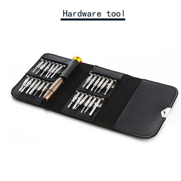 25 en 1 tournevis Wallet Set Kit Tournevis multi de réparation Outils pour iPhone PC portable