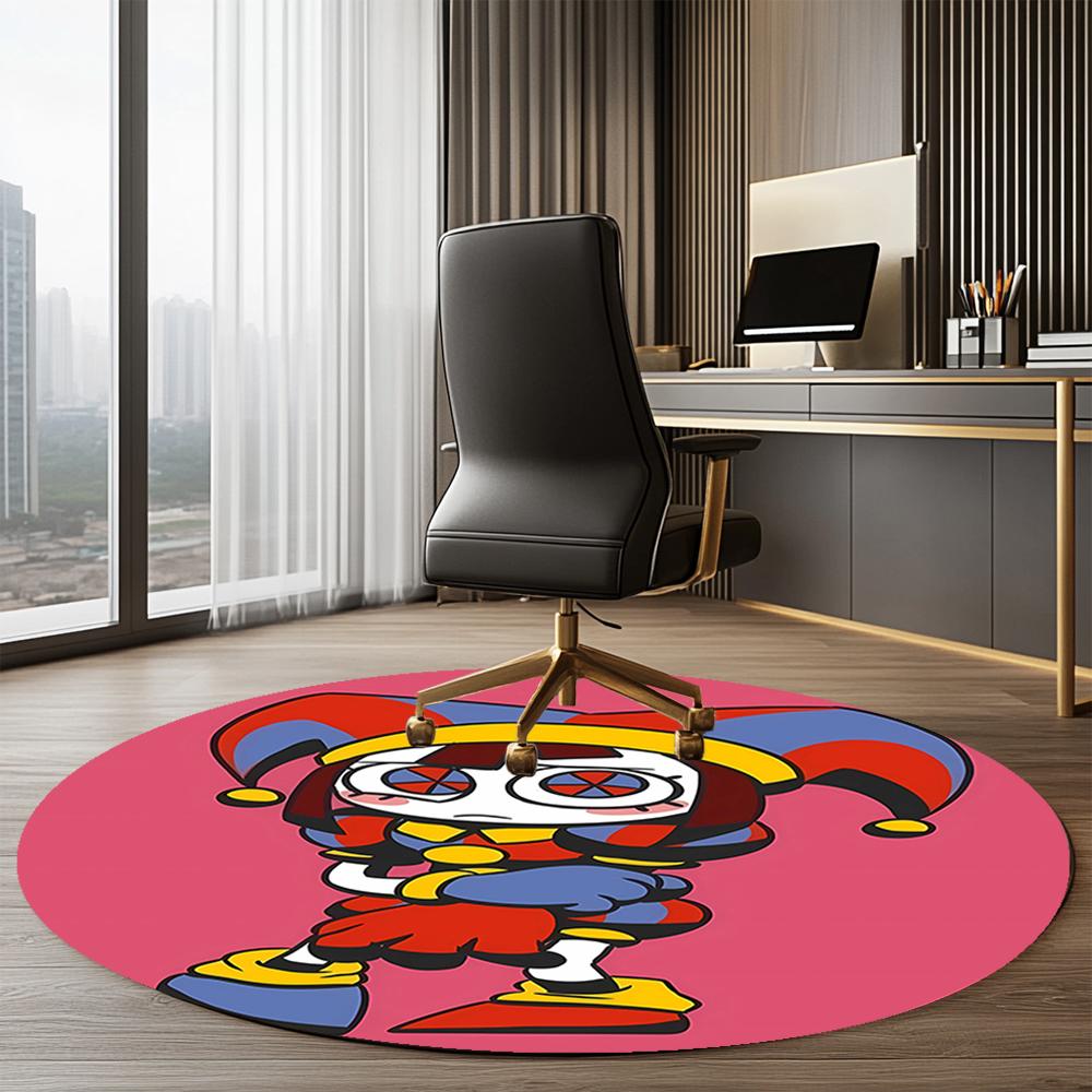 The Amazing Digital Circus Printed Round Rug Carpet Chair Rug Area Rug Entryway Doormats,for Office Chair Living Room Bedroom Kitchen Room.