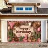 2D Pink Brown Country Cowboy Hat Boot Birthday Photography Backdrop Decor