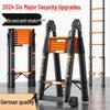 Multi-Function Thickened Carbon Steel Telescopic Ladder: Household A-Frame & Bamboo Joint Folding Engineering Ladder