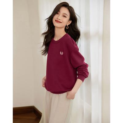 Простой бархатный универсальный свитер Осень Новый Свободный Повседневный С круглым вырезом С длинными рукавами Свитер