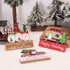 2Pcs DIY Christmas Desktop Ornaments Cartoon Table Centerpiece Santa Wood Plaque Signs  New Years