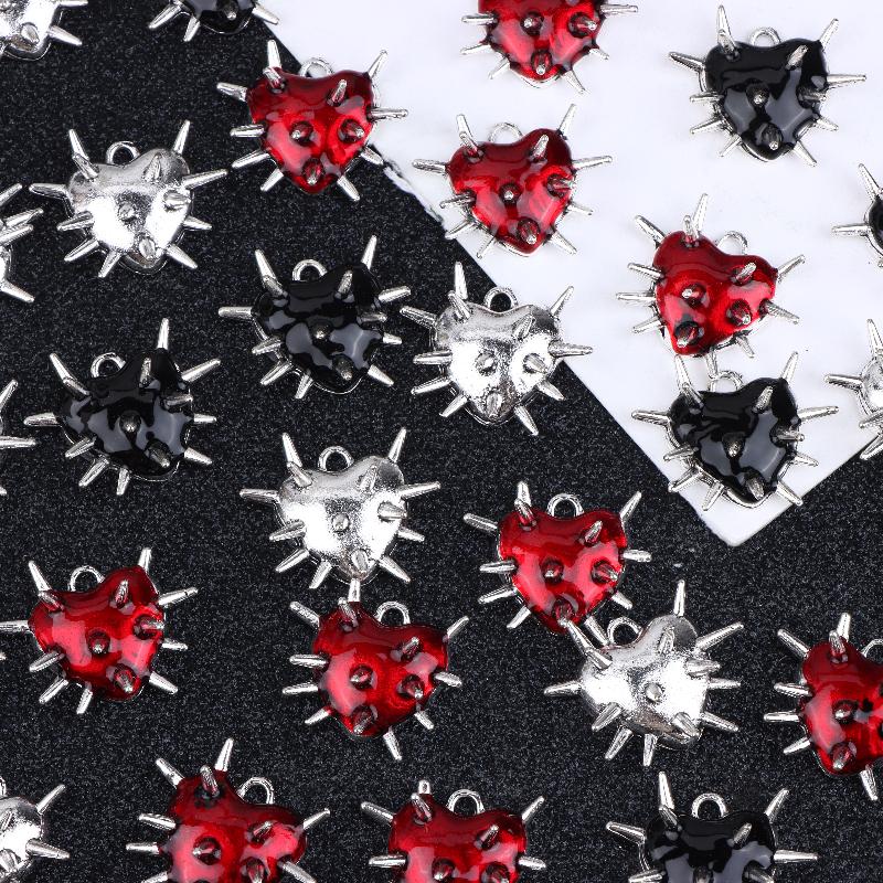 10 шт. Готические Шармы Сердце с Шипами Панк Ожерелье Серьги DIY Аксессуары Для Изготовления Украшений Рукоделия