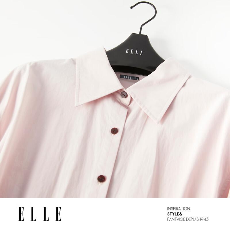 ELLE Французское рубашечное платье-миди с контрастным поясом