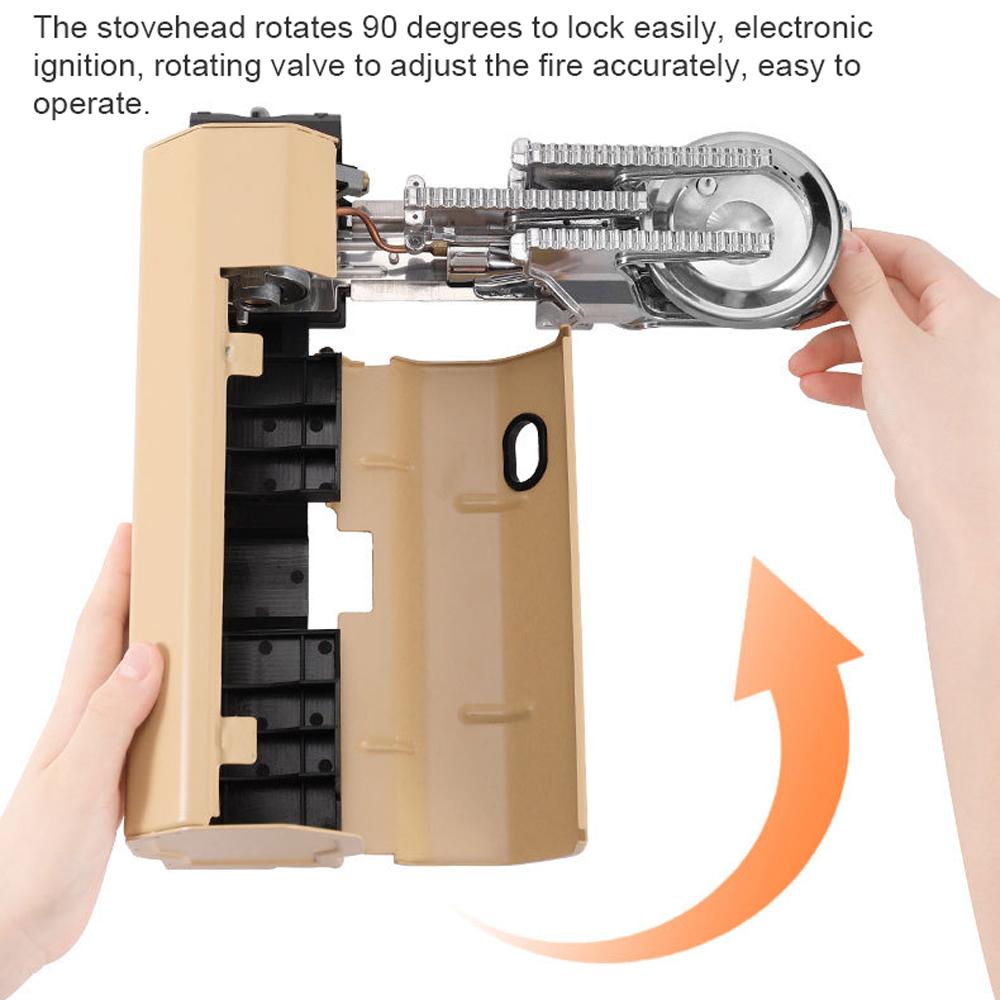 Кемпинговая кассетная плита, портативная складная газовая горелка для лагеря, бутановая печь 2600 Вт с электроникой
