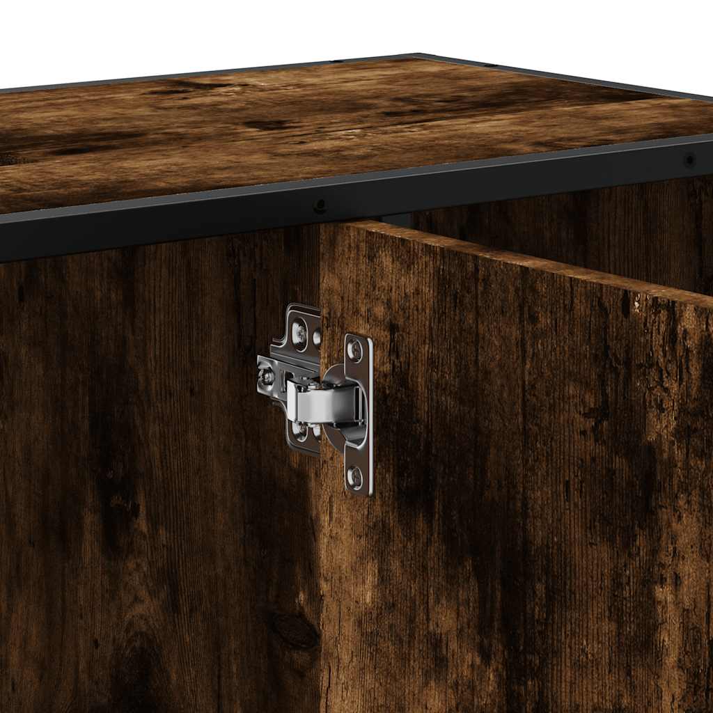 Washbasin Cabinet in Smoked Oak 80 x 33 x 60 cm Wood Based Material