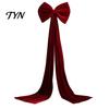 Reusable Event Ornaments Large Burgundy Velvet Bow, Giant Hanging Wall Decor for Fireplace Embellishments Wedding Backdrop, Christmas Tree Topper,