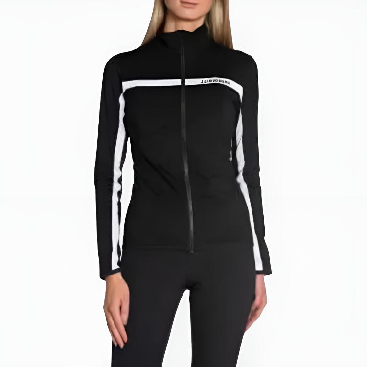 J.Lindeberg Zip Color Block Stand Collar Jacket Women jackets Black GWJS038749999
