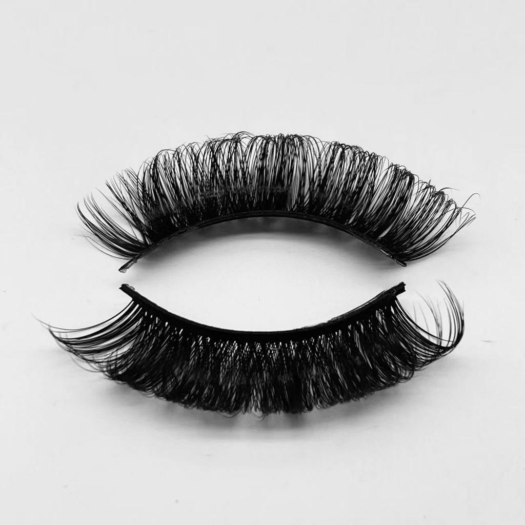 Russian Strip Lashes Winged Style Full Strip Eyelashes D Curl Faux Mink Lashes Cruelty Free Lash Vendor