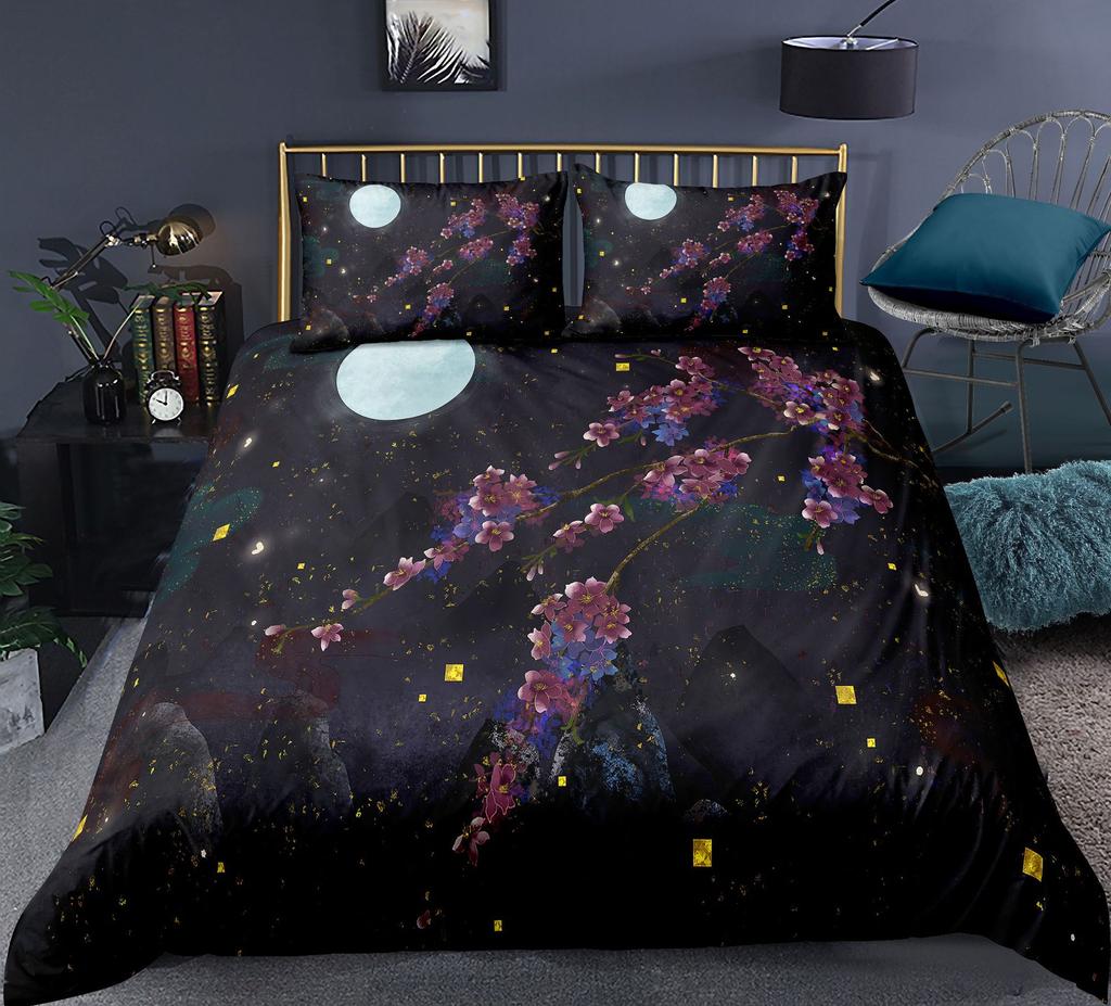 Chinoiserie Animal Polyester Duvet Cover Set King Colorful Phoenix Mountain River Landscape Asian Culture Theme For Kids Teens