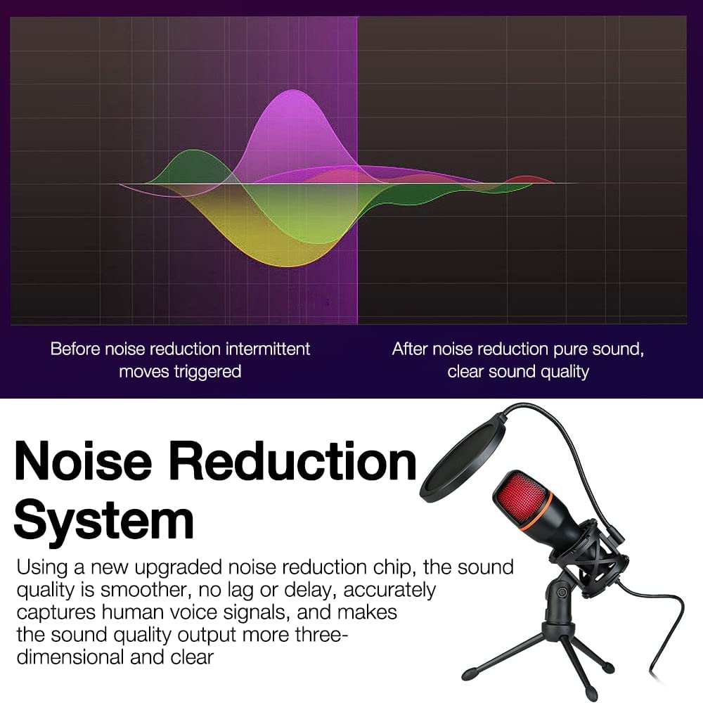 Condenser Microphone USB Wired For PC Laptop Computer Professional Gaming Acssories Kit Gamer Sound Live Streaming Podcast RGB
