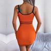 Women Summer Sexy Hollow Out Knitted Wrap Hip Solid Color Slim Holiday Strap Dress