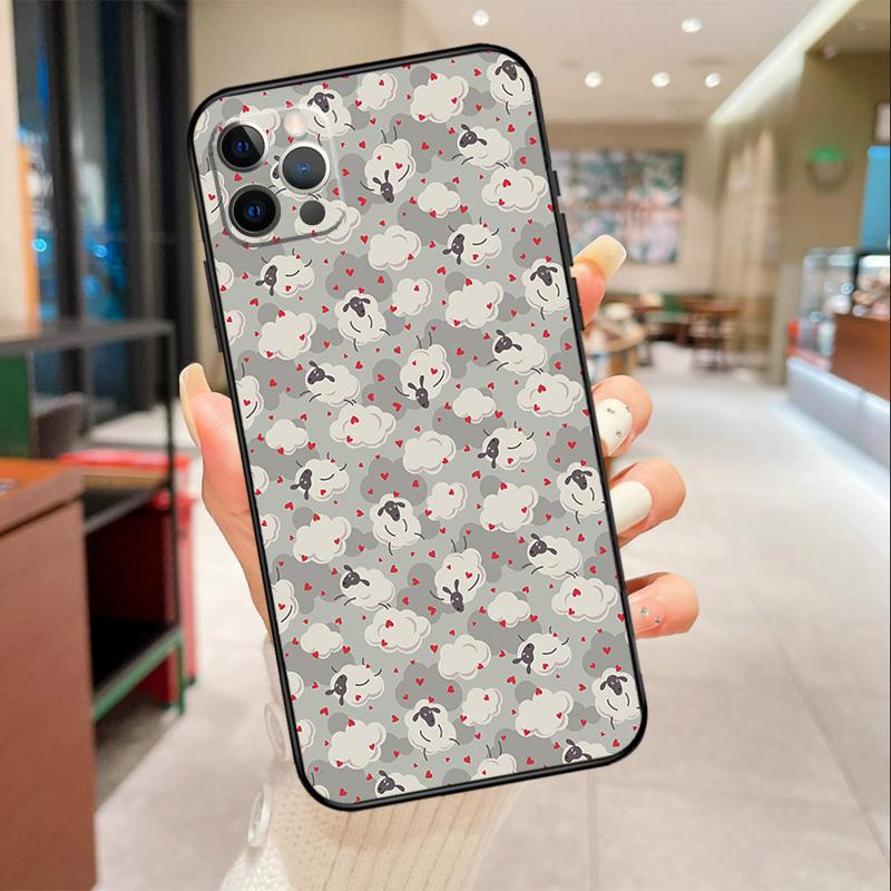 Милый Чехол для Телефона с Овечкой Для iPhone 17 16 15 14 13 11 12 Pro Max mini 16 Plus 16e 17 Air Защитный Чехол