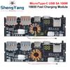 1/2/5 шт. TZT QC4.0 QC3.0 Светодиодный двойной USB PD Быстрая зарядка 5A 100W Micro/Type-C USB Мобильный Power Bank 18650 Зарядный модуль