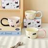 Милая кошка большая ушастая керамическая кружка высоко выглядящая пара чашка для воды бытовая кофейная чашка сувенир на день рождения для девочек