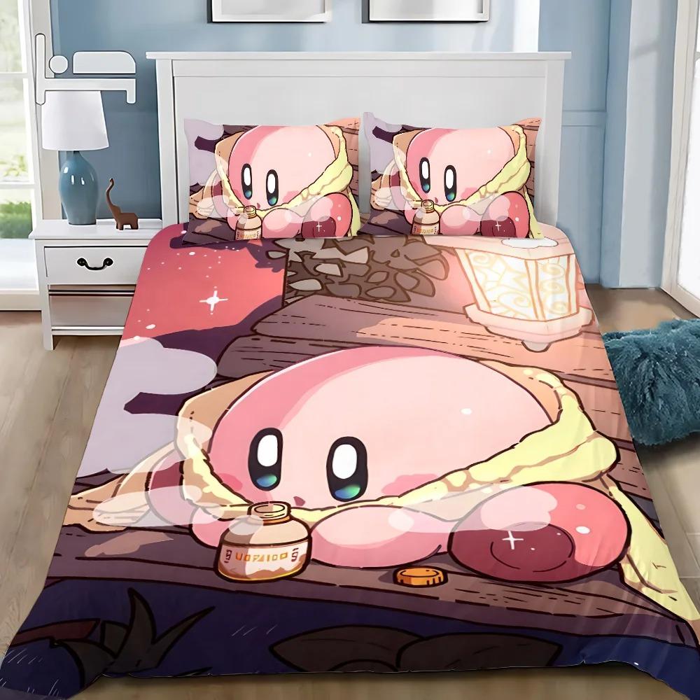 Пододеяльник Kirbys Star Allies 3D Изысканная Игра Аниме Цифровая Печать Постельное Белье Одеяло Кровать Молодежь Домашний Декор Дети Мальчик Подарок