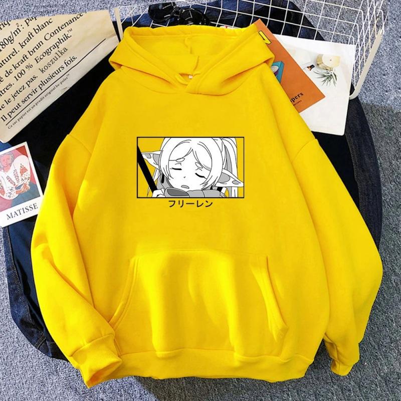 Men's Japanese anime Frieren hoodie fashionable long-sleeved sweatshirt Harajuku casual streetwear comfortable sweatshirt