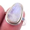 Кольцо из серебра 925 пробы с натуральным радужным лунным камнем ручной работы S.8 z1n76