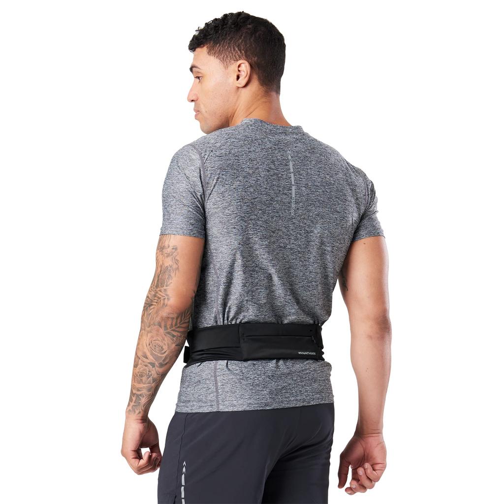 NATHAN Running Pouch Adjustable Fit Zip Star with Zippered Stays in Perfect for and Trail Black NS30530, Pocket, Place, Running, Walking, Jogging,