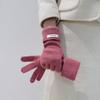 100% Чистая Шерсть Вязаные Варежки-Перчатки с Открывающимися Пальцами Женские Зимние Теплые Сенсорные Митенки Свободная Облегающая Посадка