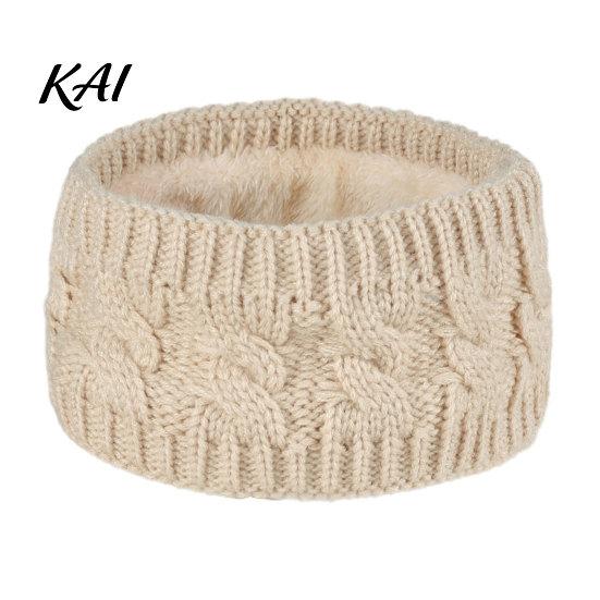 Stretchy Acrylic Ear Warmer Winter Knitted Headband for Women, Soft Fleece Lined Thermal Hair Fashionable Accessories Band, Thickened Plush