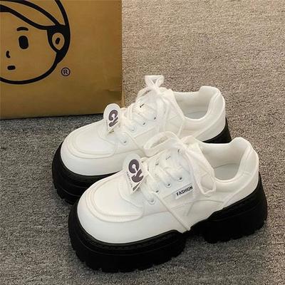 Туфли на платформе Muffin, универсальные женские туфли, новинка 2025 года, маленькие мужские туфли, показывающие ноги, маленькие туфли для папы, черно-белые туфли в стиле панды