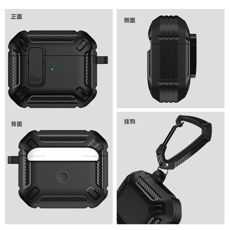 Earphones Case For Airpods Pro 1st 2nd Generation Switch Lock Case Shockproof Cover For Apple Air Pods 3 2 1 Cases With Keychain