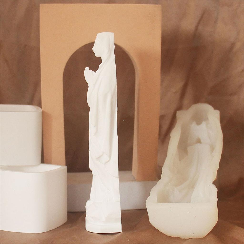 Статуя Девы Марии Силиконовые Формы для Свечей Религиозная Скульптура Силиконовые Формы Термостойкие Гипсовые Силиконовые Формы