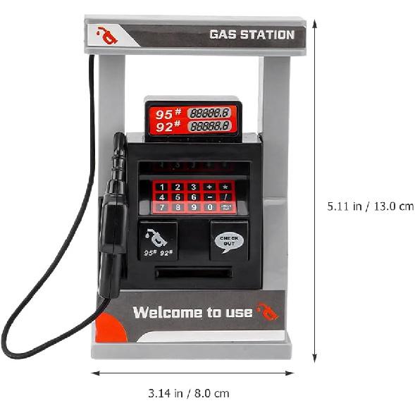 Kids Toy Miniature Gas Station Model Playset with 2 Roadblocks,Little Gas Station Pump Toy Simulation Play for Boy Childrens Pretend Game DIY Play