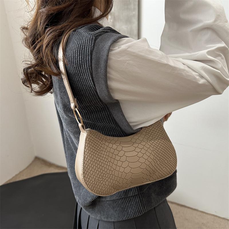 Chic Urban Minimalist Underarm Bag For Women Versatile Fall Fashion In Black Khaki Brown And White Colors