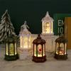 Christmas Lanterns Glittering Hexagonal Night Light Lamp Decorative Old Man Snowman Retro Hanging Lantern for Christmas Decor