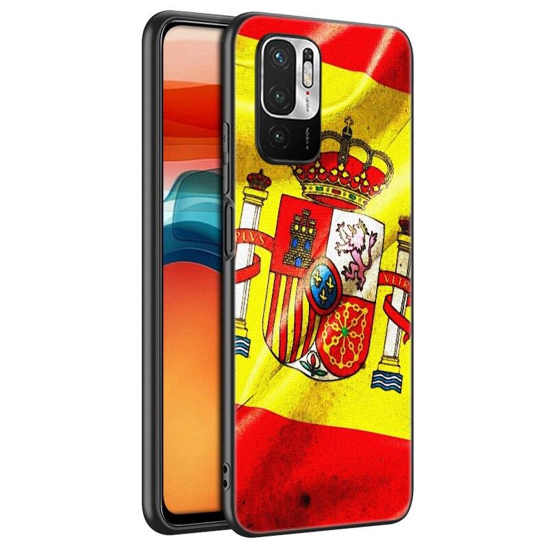 Силиконовый чехол для телефона с гербом Испании и флагом для Xiaomi Redmi Note 11 10 9 8 Pro 11T 10T 10S 9S 8T 9 9A 9C 9T, черный чехол