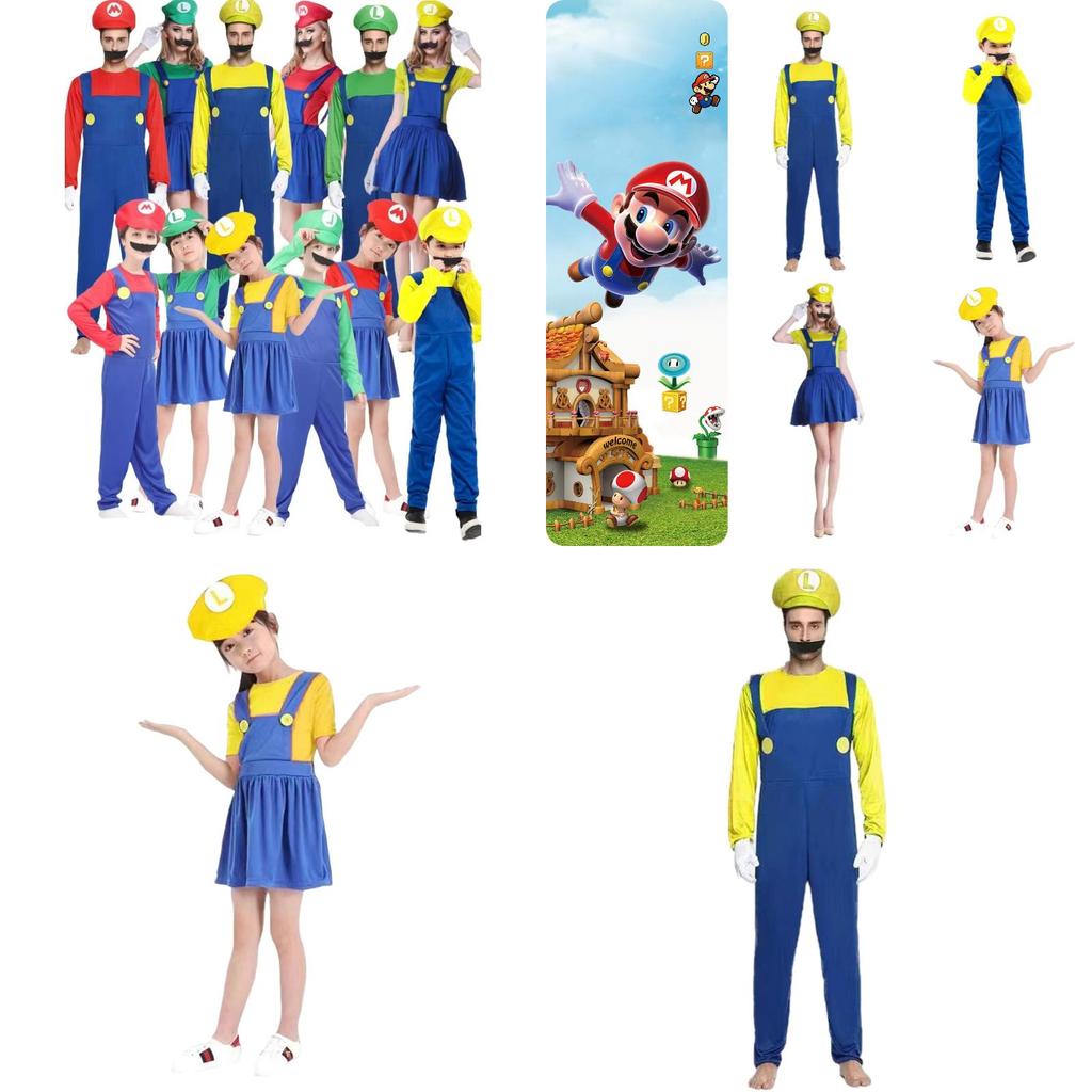 Super Mario Costume For Children And Adults Cosplay Outfit For Halloween And Parties