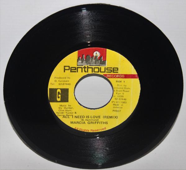 Пластинка 7 дюймов MARCIA GRIFFITHS All I Need Is Love remix PH037 Penthouse Recor 1993 Ямайка Регги Ска Даб Б/у