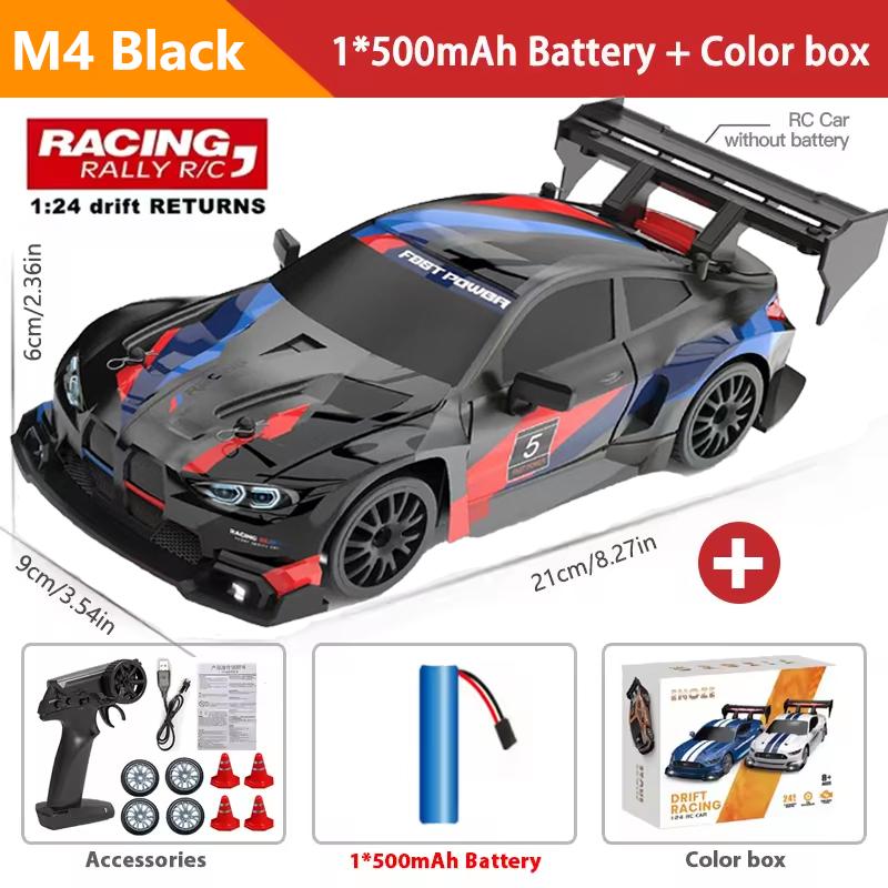 AAXW1 Новый 4WD 1:Масштабная RC Дрифт-машина 1:24, 2,4 ГГц, 30 км/ч, Высокоскоростная, M4 Racing Sport, Игрушечная машина, Светодиодные огни, Дополнительные колеса, Игрушка, Подарок для ребенка и взрослого