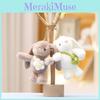 Back Rabbit Flower Keychain Cute Girl Backpack Decorative Pendant Doll Plush