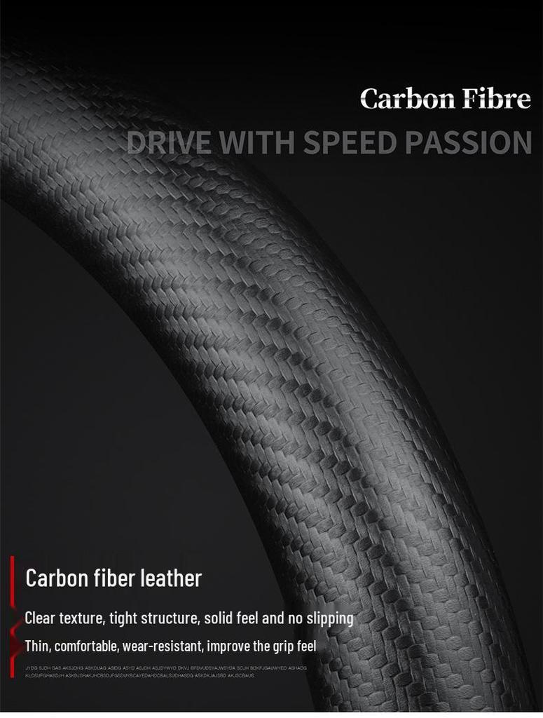 Premium Leather Steering Wheel Cover for Buick: Envision, Regal, LaCrosse, Excelle, Encore, GL6, Carbon Fiber Design