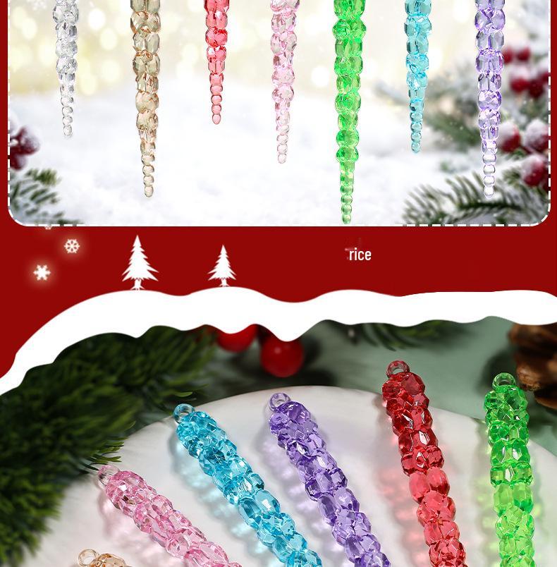 Прозрачный Рождественский Ornament Ледяной Кристалл Сосулька Снежинка для Украшения Елки