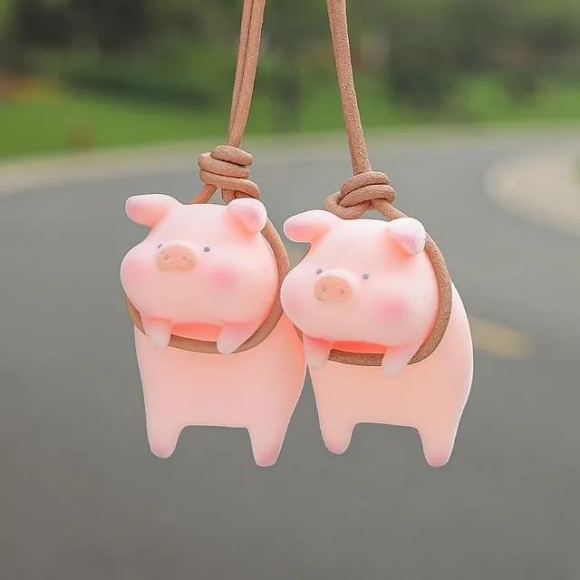 Cute Pig Car Accessorie Pendant Auto Rearview Mirror Pendant Birthday Gift Auto Decoraction Ornaments Coche