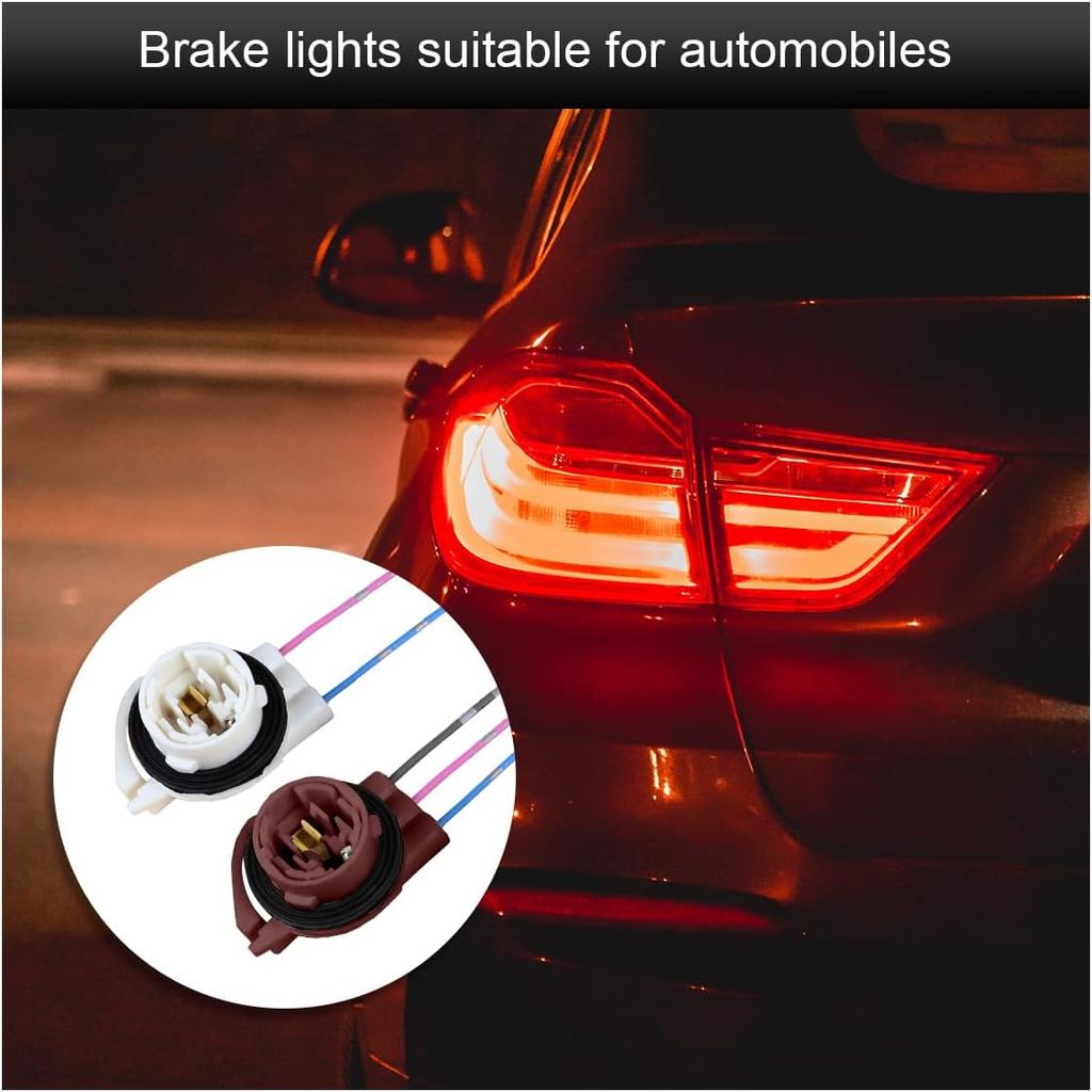 4PCS 3156 3157 Pre-Wired Harness Sockets – Car LED Bulb Pigtail Connectors for Brake Tail Turn Signal & Daytime Running Lights, Socket Plug