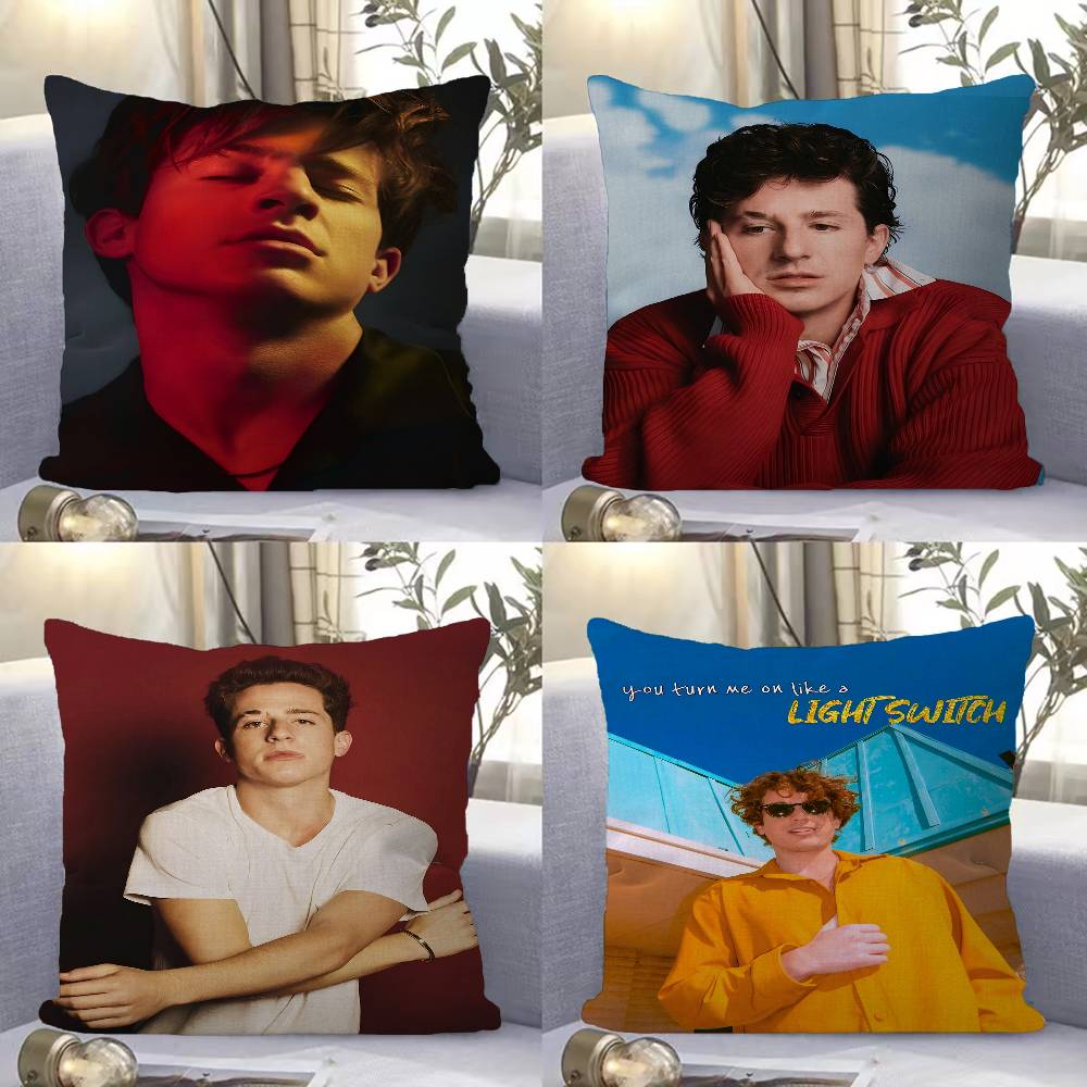 CCharlie Puth Premium Self Adhesive Cushion Cover Polyester Sofa Cushions Decorative Throw Pillows Home Decoration Pillowcover