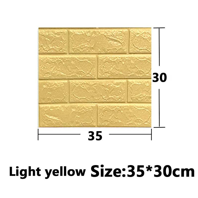 Self-adhesive 3D Wall Stickers of Brick Wall Stickers for Children's Room Warm Bedroom 5PCS 35x30cm/13.7x11.8inch