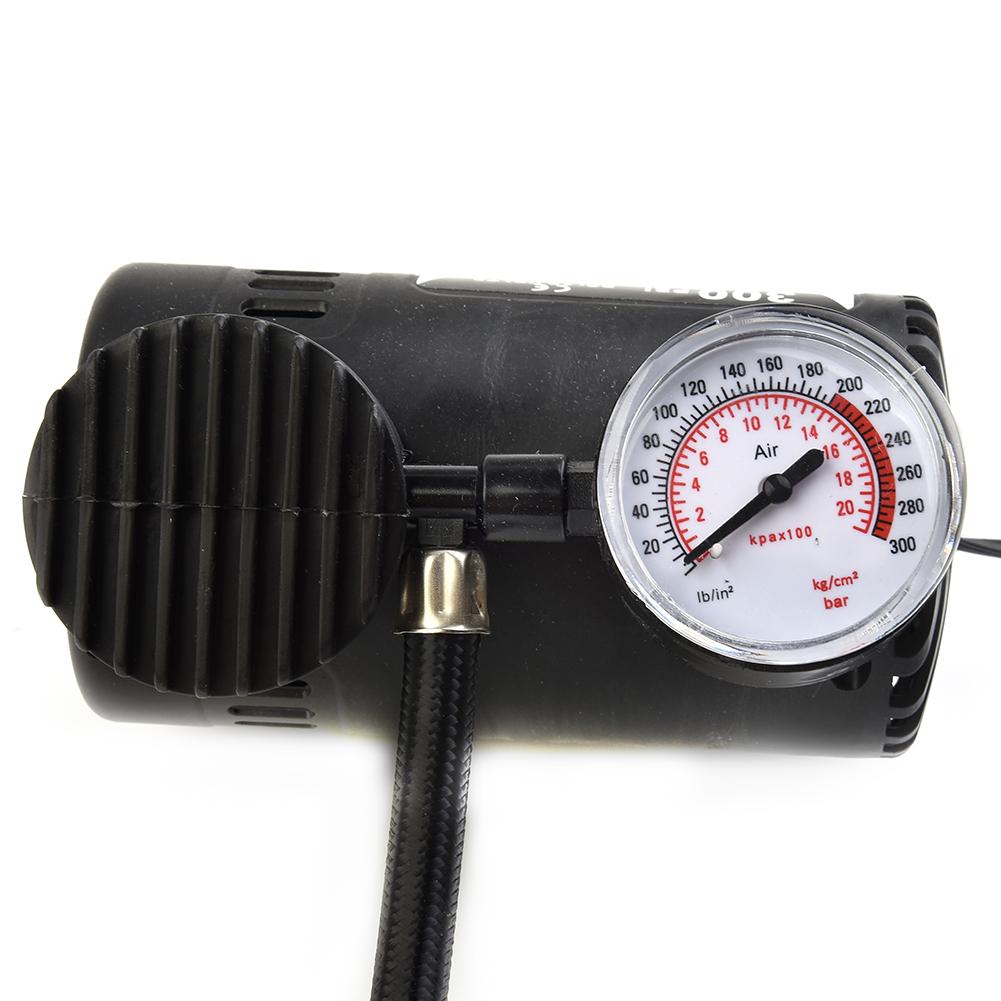 DC 12V 300PSI Mini Air Compressor Electric Tire Inflator With Gauge Electric Compact Air Pump Car Tire Inflation Tire Pump