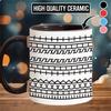 Hidden Message Coffee Mug - Sarcastic Novelty Cup with Black Geometric Design, Hand Wash Only, Funny Office Gag Gift , Coffee Cup