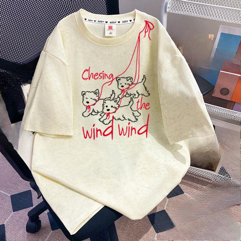 Очень большая футболка с принтом и короткими рукавами