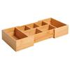 Extendable Drawer Organiser Tray Drawer Inserts Storage Holder Dividers 24.6-41cm, Natural bamboo Colour