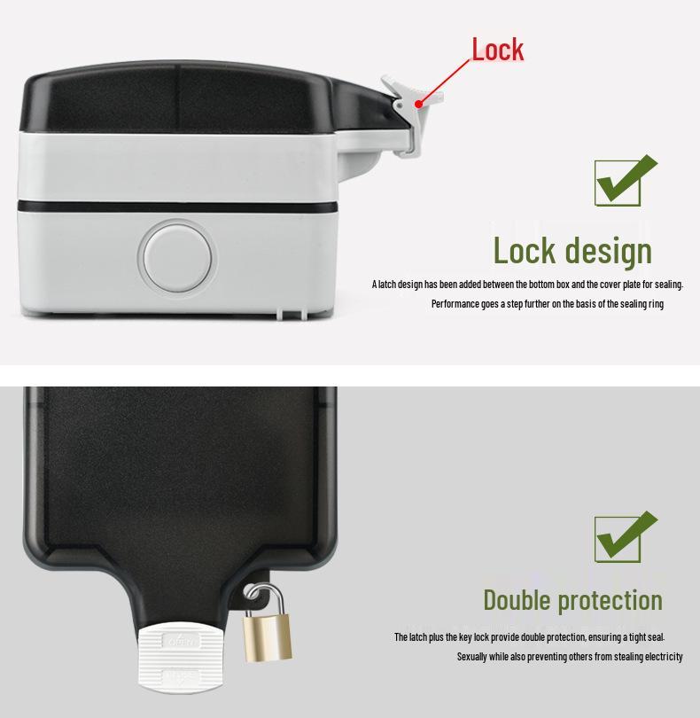 British Outdoor Waterproof IP66 Socket, European/German Standard Waterproof Box